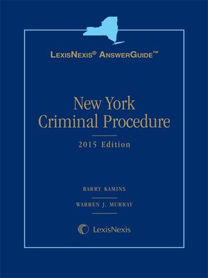 cover image of LexisNexis AnswerGuide: New York Criminal Procedure